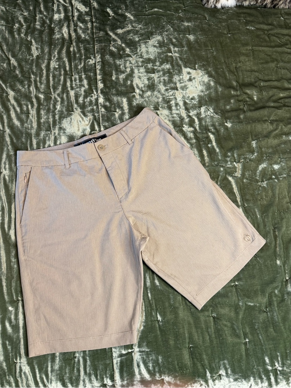 Hang Ten Khaki Shorts, White Striped